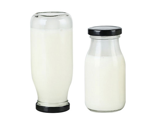 Glass Milk Bottles With Metal Lids