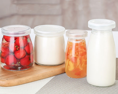 Glass Milk Bottles With Plastic Lids