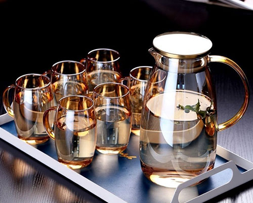 Glass Water Jug and Cup Set