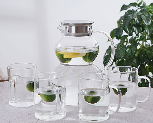 Glass Water Jug and Cups