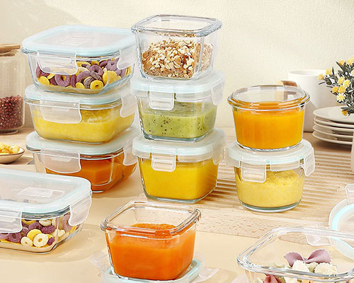 Square Glass Storage Container With Plastic Lid