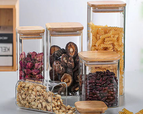 Square Glass Storage Jars