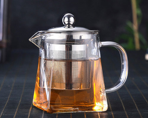 Square Glass Teapot With Infuser