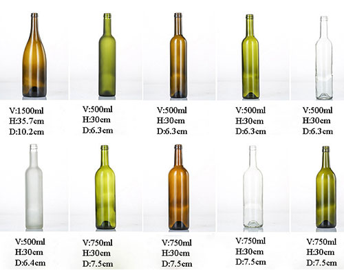 Different Colored Wine Bottles