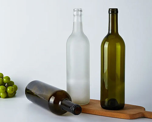 Frosted Glass Wine Bottles