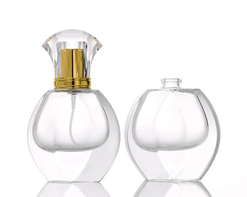 Flat Clear Glass Perfume Bottle