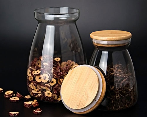 Glass Canister With Bamboo Lid