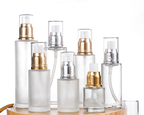 Glass Cosmetic Bottles with Pump