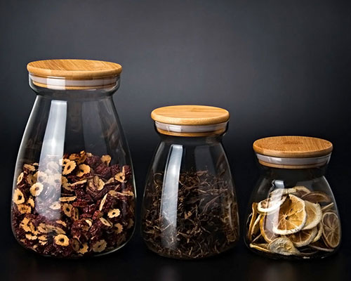 Glass Jar With Bamboo Lid Wholesale
