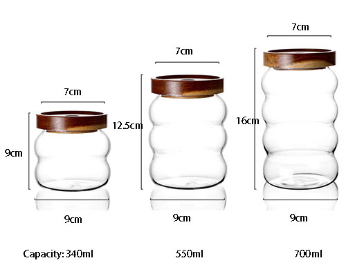 Glass Jars With Acacia Lids