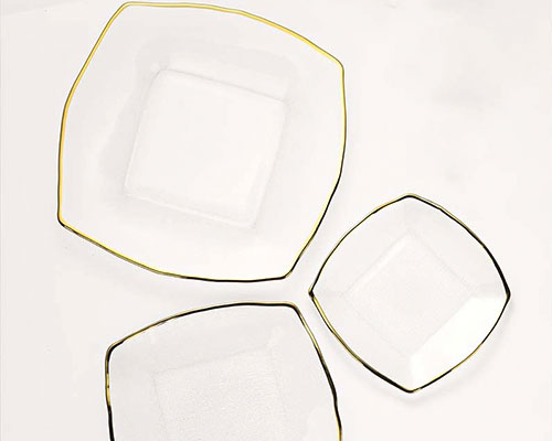 Glass Plates With Gold Trim