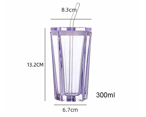 Glass Tumbler With Lid And Straw