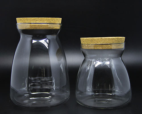 Round Glass Jar With Cork Lid