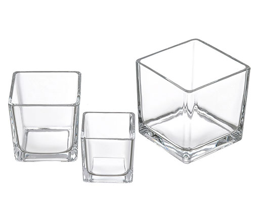 Square Glass Candle Holders