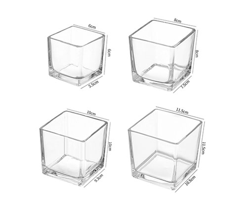 Square Glass Candle Jars Wholesale