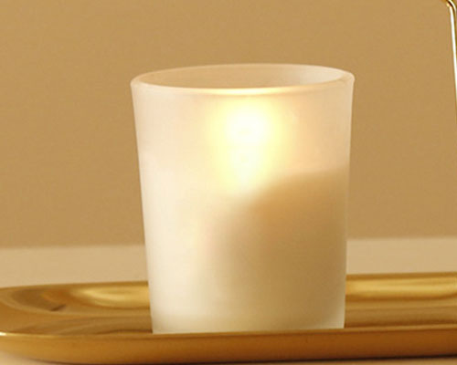 White Frosted Glass Candle Jar