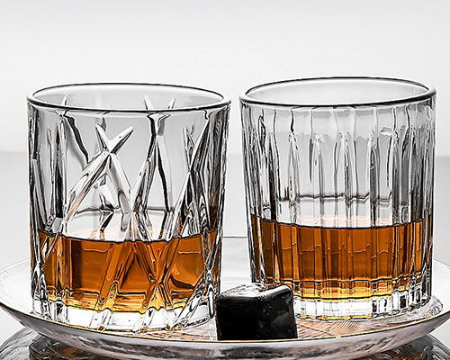 Embossed Glass Whiskey Cups
