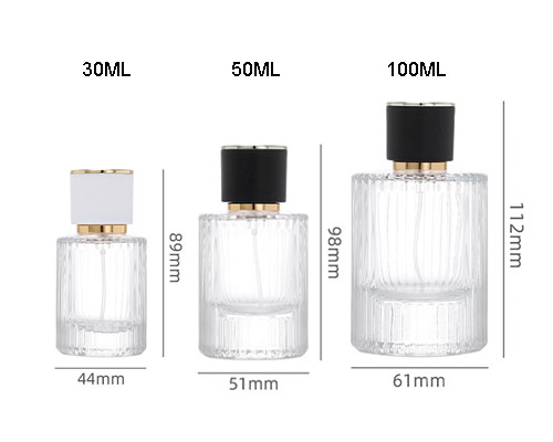Round Clear Glass Perfume Bottles
