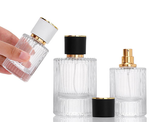 Vertical Striped Glass Perfume Bottle