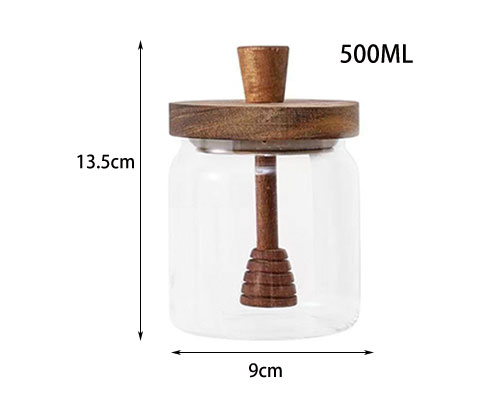 500ml Glass Honey Jar With Wood Dipper