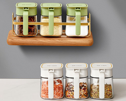 Colored Glass Spice Jars