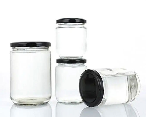 Empty Clear Glass Honey Jars with Lids