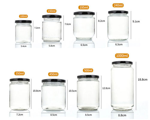 Empty Glass Honey Jars with Lids