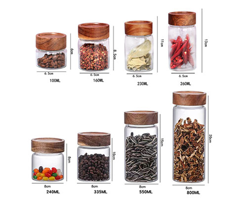 Glass Jars with Wooden Screw Lids Wholesale