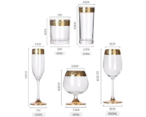 Gold Rim Wine Glasses Bulk