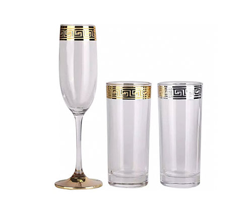 Gold and Silver Trim Wine Glasses