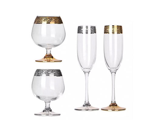 Gold and Silver Wine Glasses
