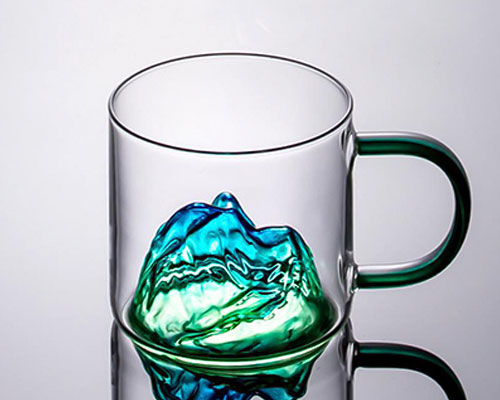 Mountain Glass Beer Cup with Handle