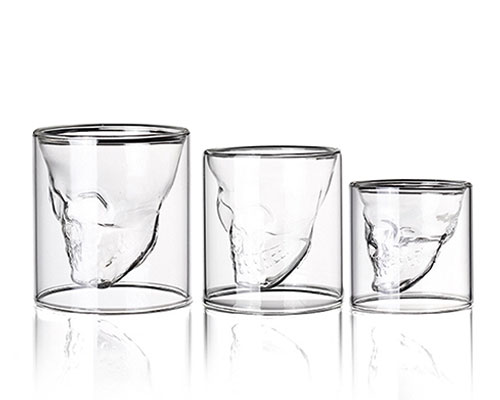 Skull Double Wall Glass Cups