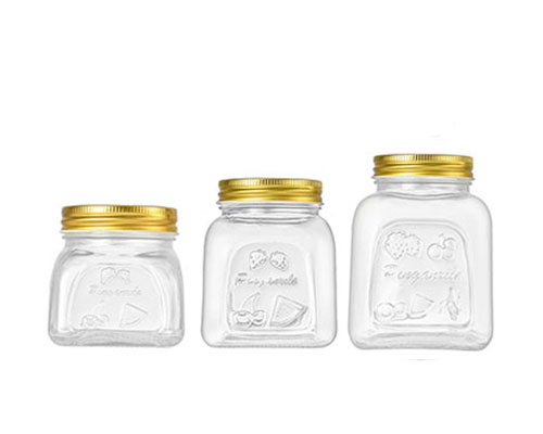 Square Canning Jars with Gold Lids