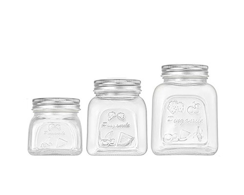 Square Canning Jars with Screw Caps