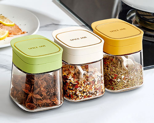 Square Spice Containers with Spoon