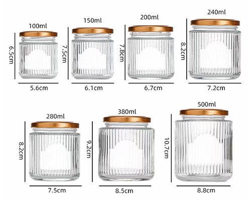 Striped Glass Honey Jars in Bulk