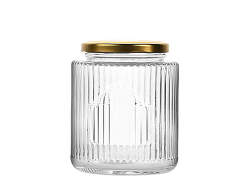 Striped Round Honey Jar