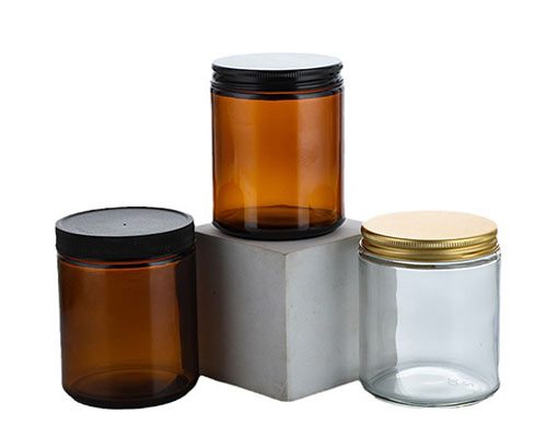 Amber Glass Candle Jars for Sale