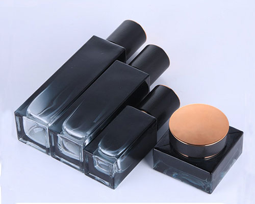 Black Glass Cosmetic Containers