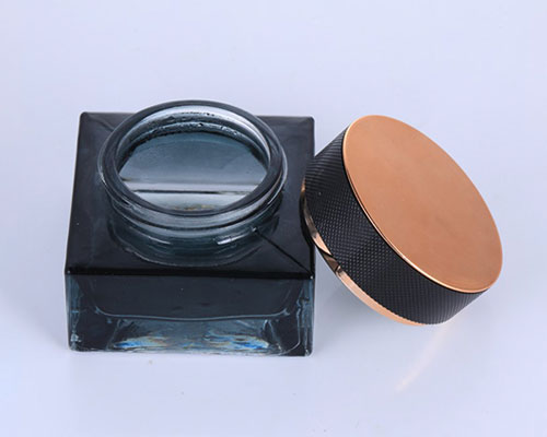 Black Glass Cosmetic Jar