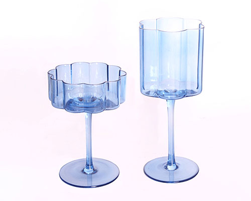 Blue Champagne Cocktail Glasses