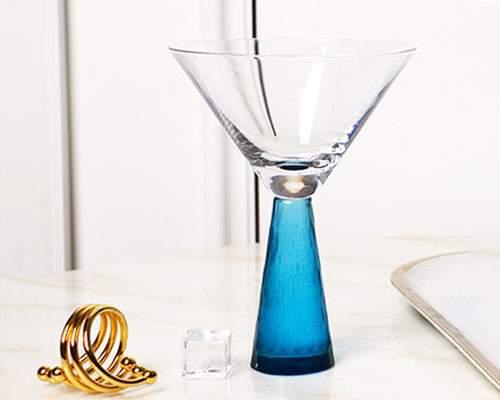 Blue Glass Cocktail Goblets