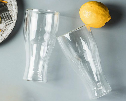 Clear Double Walled Beer Glasses