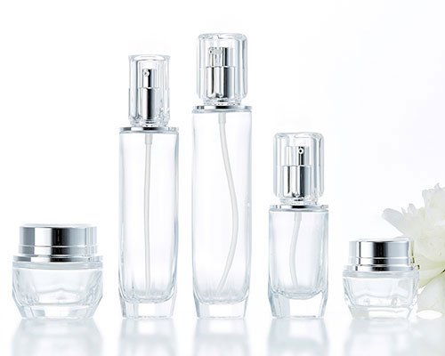 Clear Glass Cosmetic Set