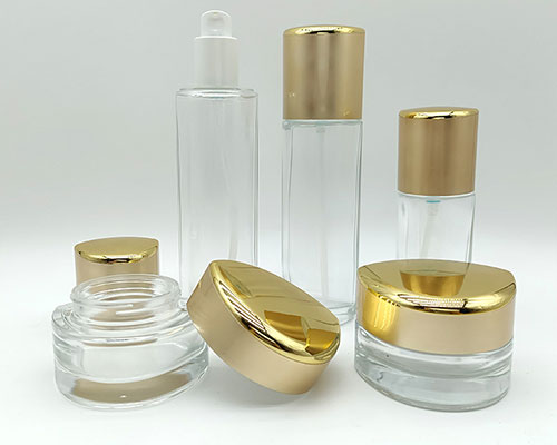 Cosmetic Jars with Gold Lids