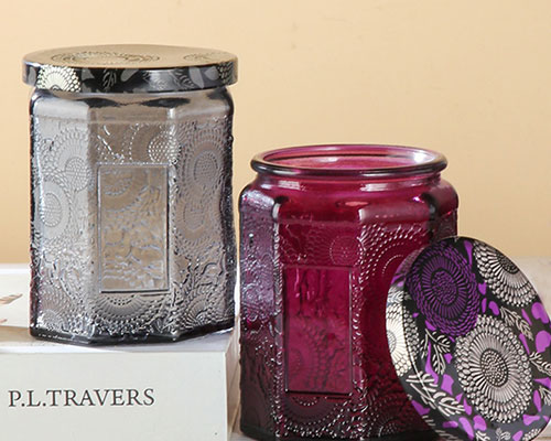Empty Embossed Candle Jars