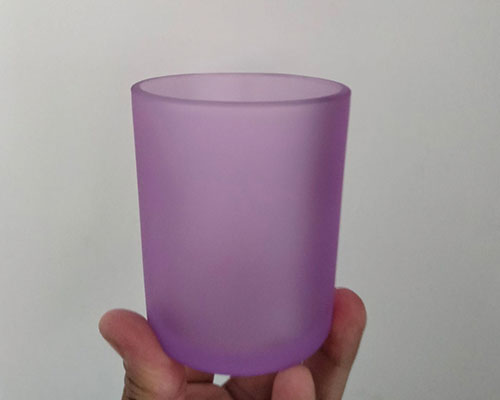 Frosted Purple Glass Candle Jar
