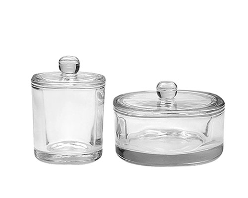 Glass Candle Jar With Glass Lid