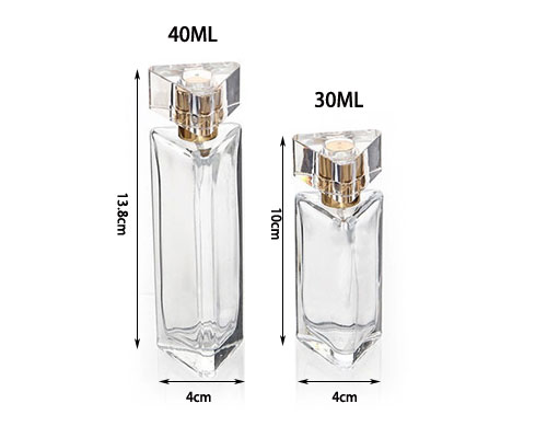 Glass Triangular Perfume Bottles